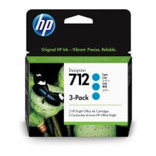 HP 712 3-Pack 29-ml Cyan DesignJet Ink