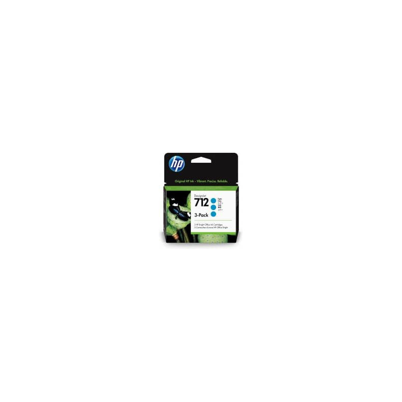 HP 712 3-Pack 29-ml Cyan DesignJet Ink