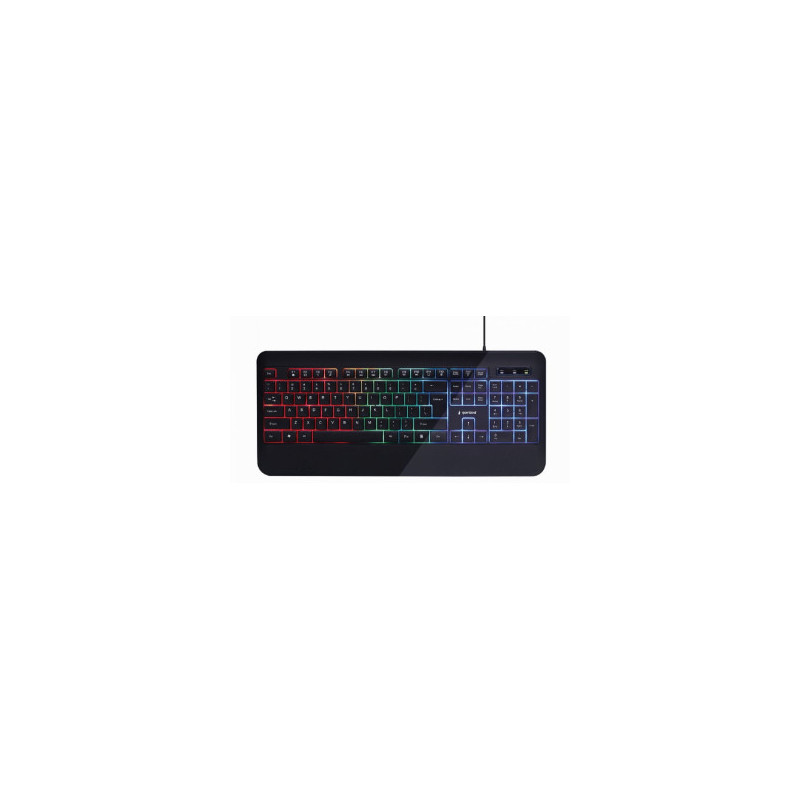 Gembird KB-UML-03 Slim multimedia keyboard with RGB backlight black US layout