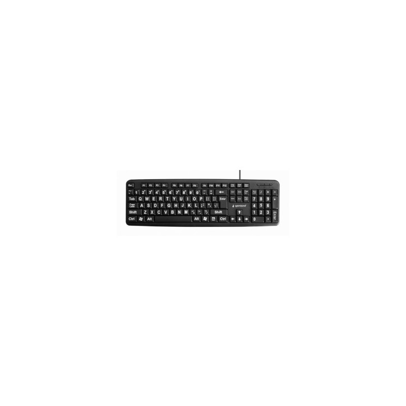 Gembird KB-US-103 Standard keyboard with BIG letters US layout black