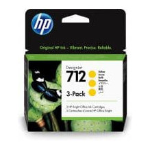 HP 712 3-Pack 29-ml Yellow DesignJet Ink