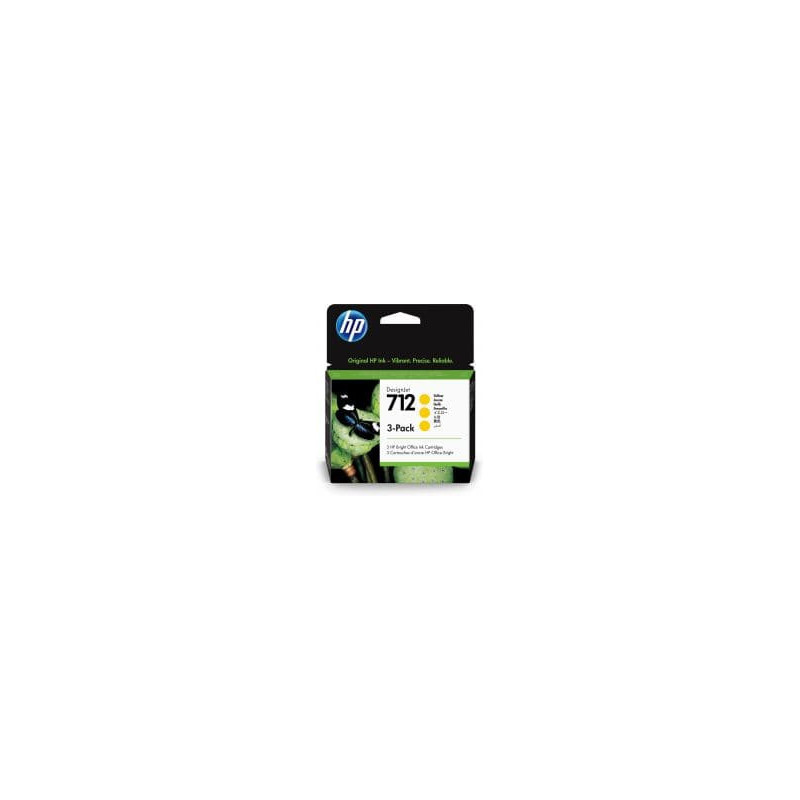 HP 712 3-Pack 29-ml Yellow DesignJet Ink