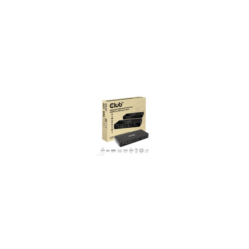 Club3D KVM Switch 4K60Hz 2x USB-C HDMI / DP / 3xUSB / 2xUSB-C / LAN retail