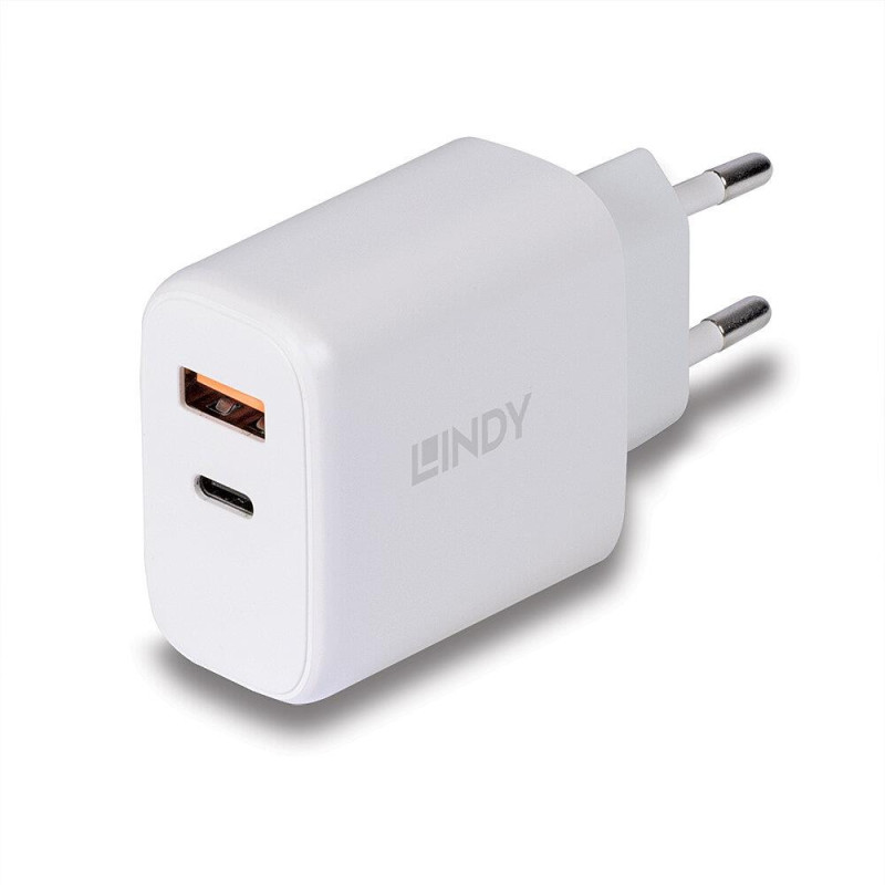 Lindy USB Type-A &amp; C 30W charger