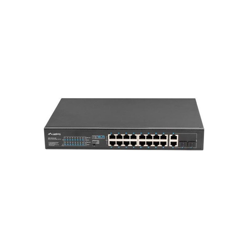 Switch 16X 100MB POE+ / 2X Combo unmanaged rack 19 inch Gigabit Ethernet 250W