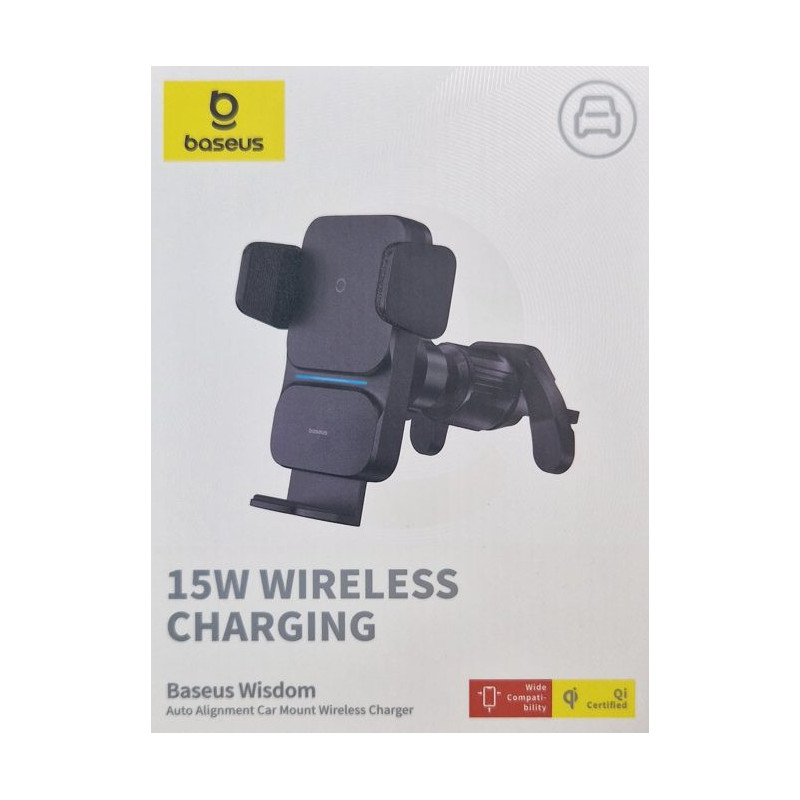 Baseus Wisdom induction charger car phone holder for sticky note black (CGZX000001)