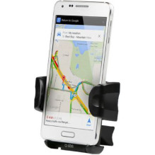 Car holder for mobile phones and smartphones with adjustable shaft and support