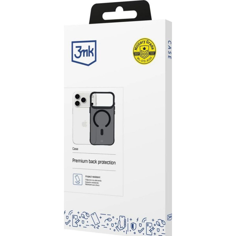 3MK - Smoke Matt MagCase - iPhone 17 Pro - Black (Apple iPhone 17 Pro)