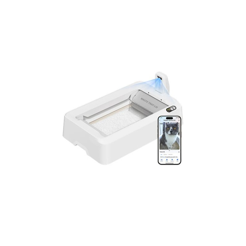 PETKIT Purobot Crystal Duo with Camera Self-Cleaning Cat Litter Box White