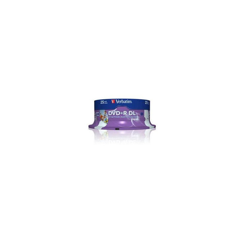 Verbatim DVD+R Double Layer Wide Printable 8.5 GB 8 x 25 Pack Spindle