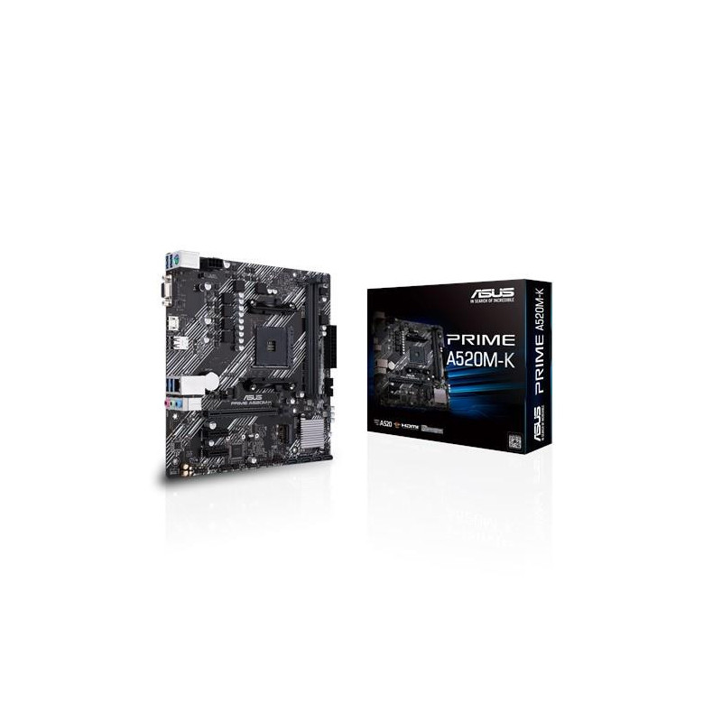 MainboardASUSAMD A520SAM4MicroATX2xPCI-Express 3.0 1x1xPCI-Express 3.0 16x1xM.2Memory DDR4Memory slots 21x15pin D-sub1xH