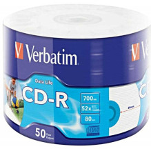 Verbatim Data Life - 50x CD-R - 700MB (80min) 52x - Printable Surface - Spindle