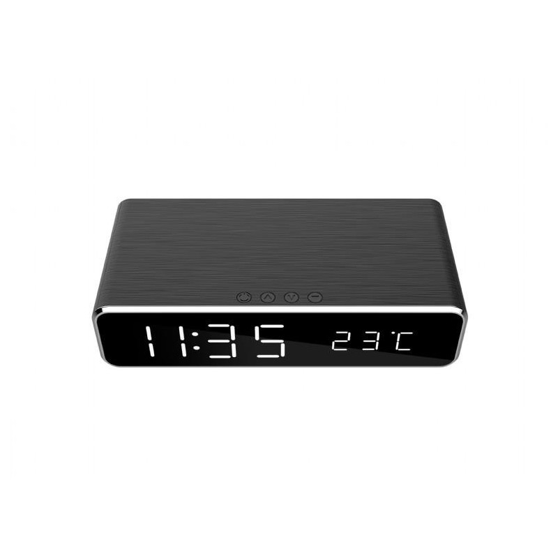 Gembird Digital alarm clock with wireless charging function Black 8716309107778