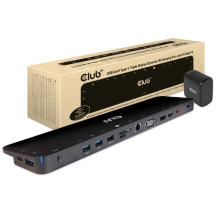 CLUB3D UNIVERSAL USB Gen1 Type-C Triple Display Dynamic PD Charging Dock with 65 Watt PS ( VGA HDMI DP ETHERNET)