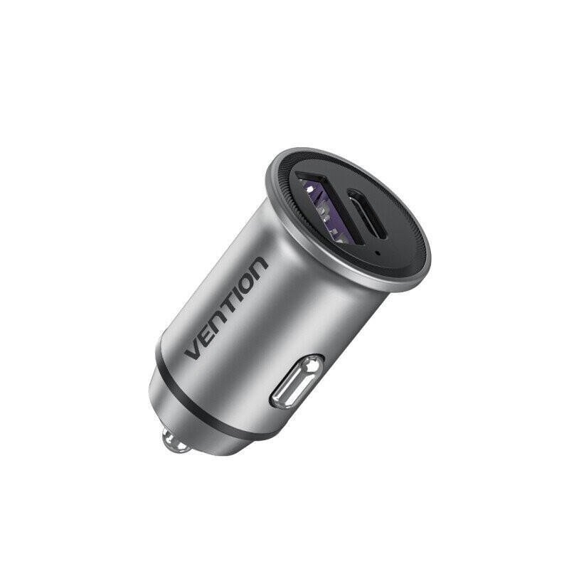 VENTION MOBILE CHARGER CAR USB / 2P GRAY FFBH0