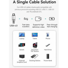 Cable usb 4.0 tipo-c 5a...