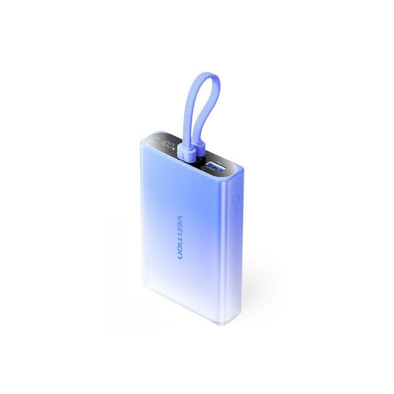 Vention 10000 mAh USB-C + Lightning + USB-A 22.5W z wyswietlaczem LED niebieski