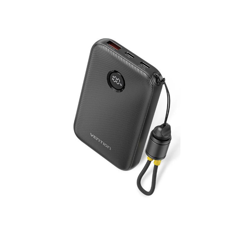 Vention 10000mAh 2 x USB-C 1x USB-A z wyswietlaczem 22.5W czarny