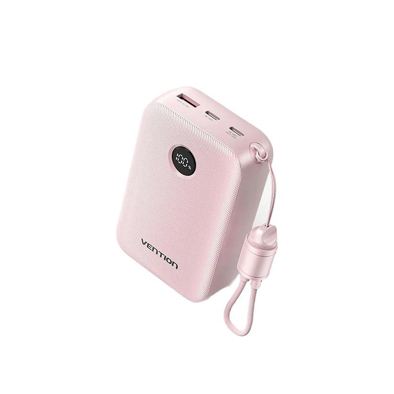 Vention 20000mAh 2 x USB-C 1x USB-A z wyswietlaczem 22.5W rozowy
