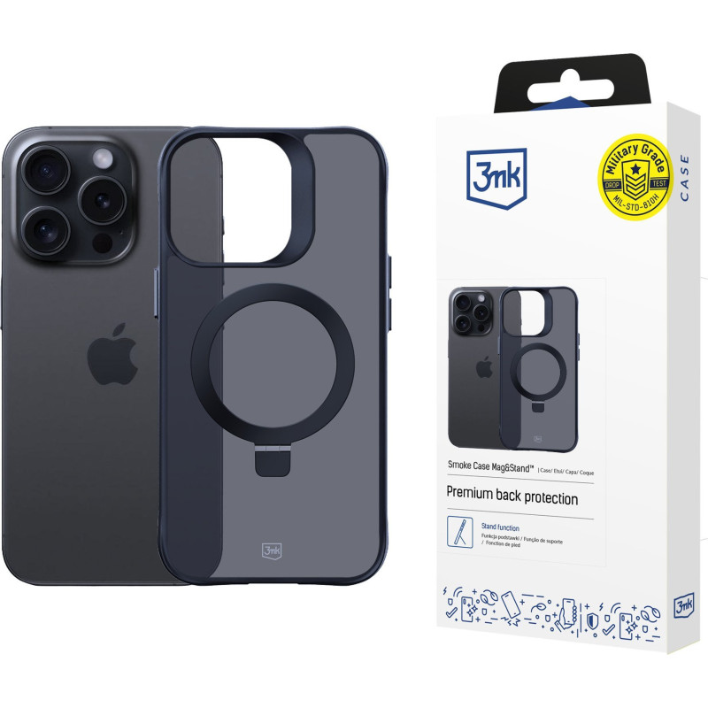 Apple iPhone 15 pro - 3mk Smoke Case Mag&amp;Stand