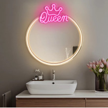 Neon MIRROR LED QUEEN warm...