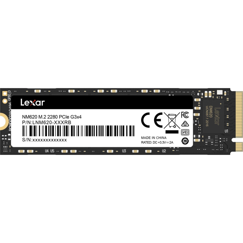 Lexar M.2 NVMe SSD LNM620 1TB GB SSD form factor M.2 2280 SSD interface PCIe Gen3x4 Write speed 3000 MB / s Read speed 3
