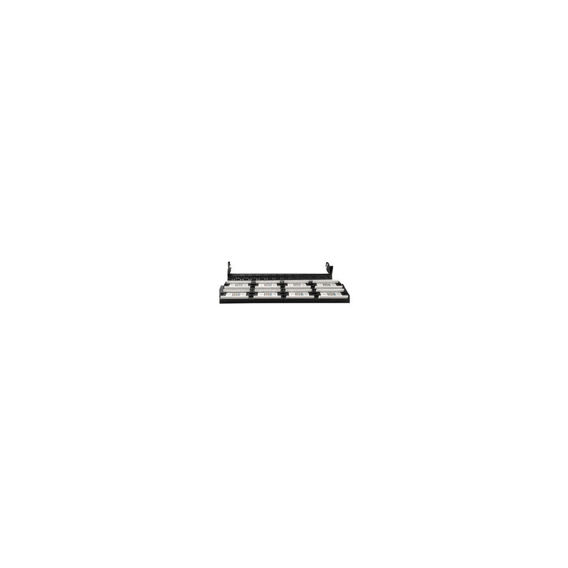 Gembird 19'' patch panel 48 port 2U cat.5e with rear cable management black