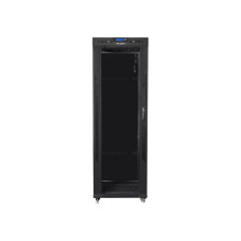 Installation cabinet rack 19 37u 600x800 black black glass door lcd (Flat pack)