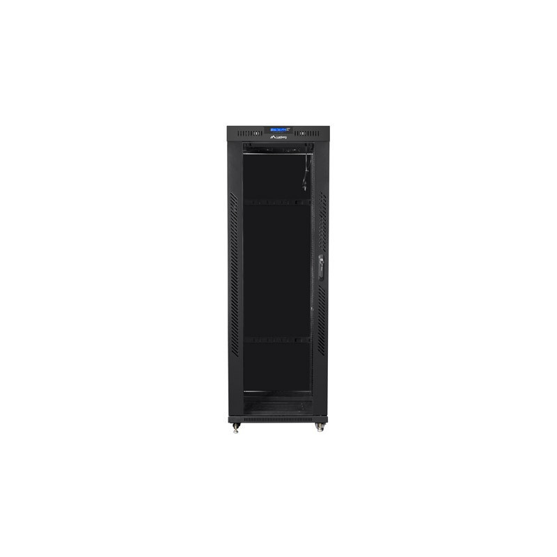 Installation cabinet rack 19 37u 600x800 black black glass door lcd (Flat pack)