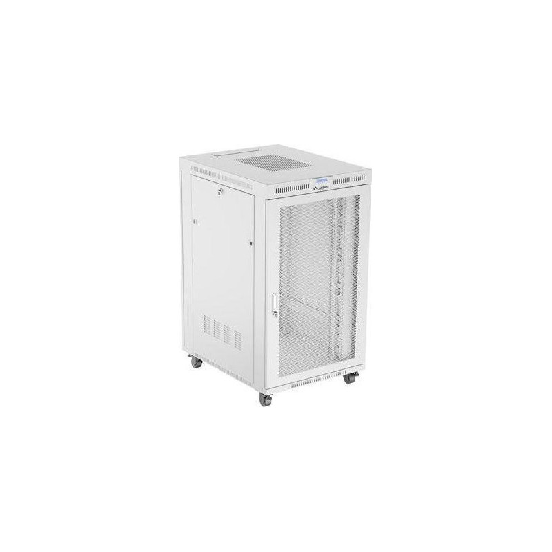 FLOOR-STANDING RACK CABINET 19" 27U 800X1000 GREY PERFORATED LCD DOOR LANBERG (FLAT PACK)