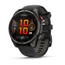 fenix 8 Pro - 47 mm AMOLED Sapphire Carbon grey DLC titanium with Black / pebble grey silicone band 753759350918