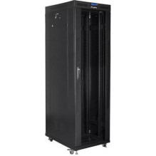 Installation cabinet rack 19 42U 800x800 black glass door LCD (Flat pack)