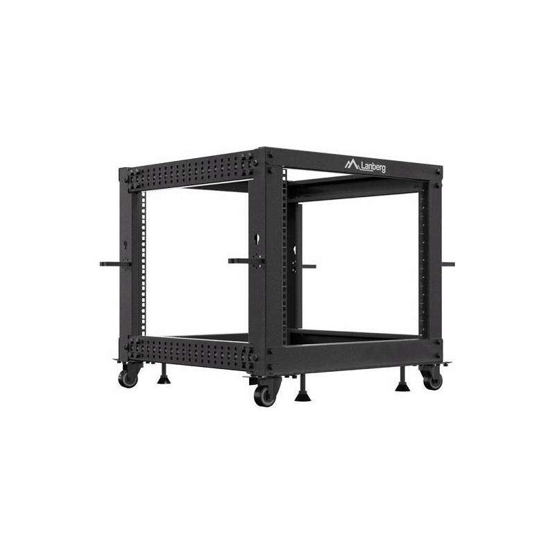 OPEN RACK 19" 9U 600X600-1100 ADJUSTABLE BLACK LANBERG
