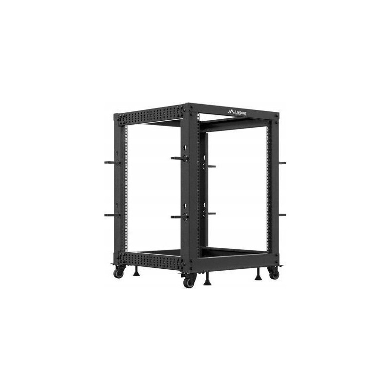 Open Rack 19" 15U 600x600-1100 adjustable black LANBERG