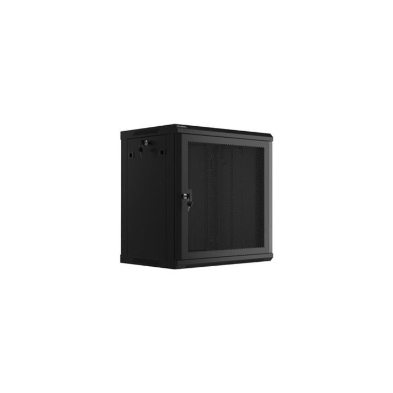 Hanging cabinet 19 inches 12U 600x450 perforated doors (flat pack) black