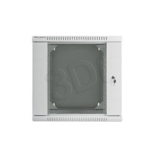Wall-Mounted Rack 19'' 12U 2sect 600X600mm gre
