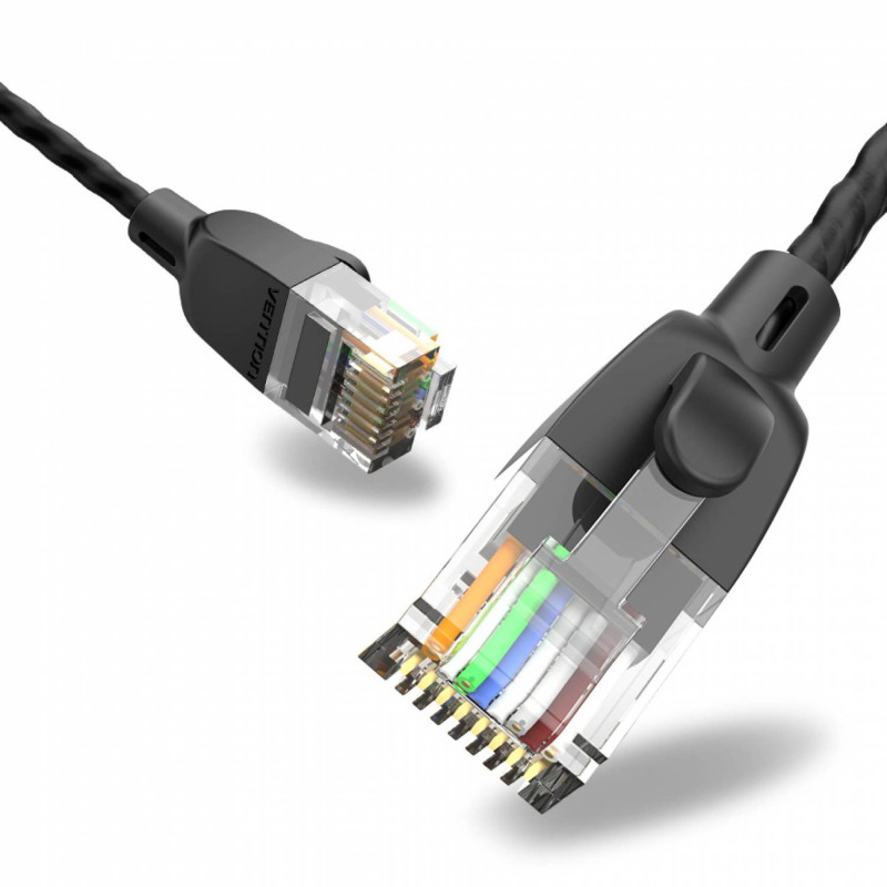 Vention Slim Patch Cable UTP Cat6A 1.5m black IBIBG