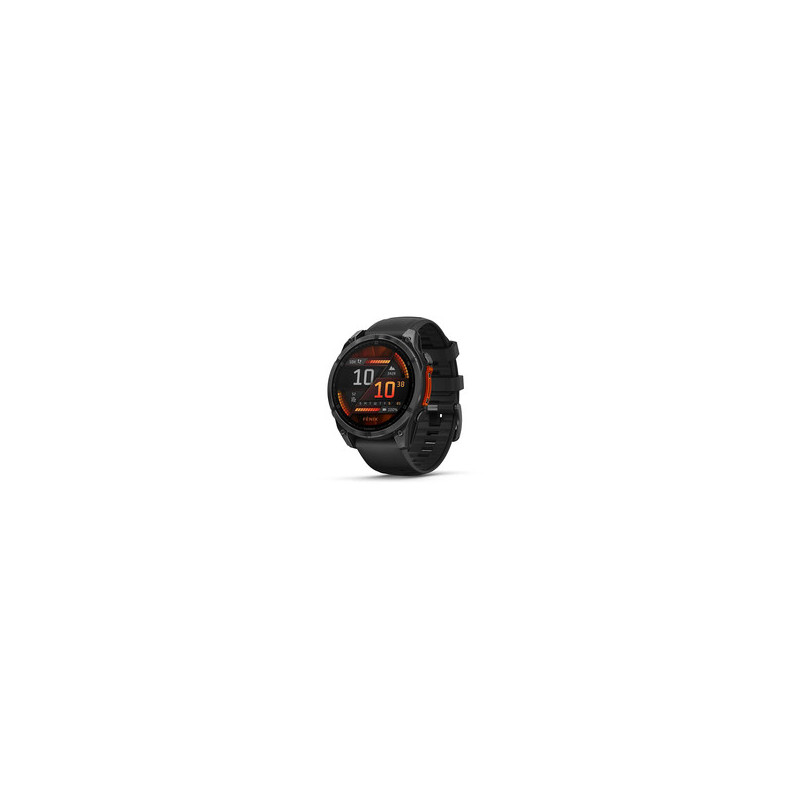 Garmin Fenix 8 47mm Amoled Gray Black Silicone Watch 010-02904-00
