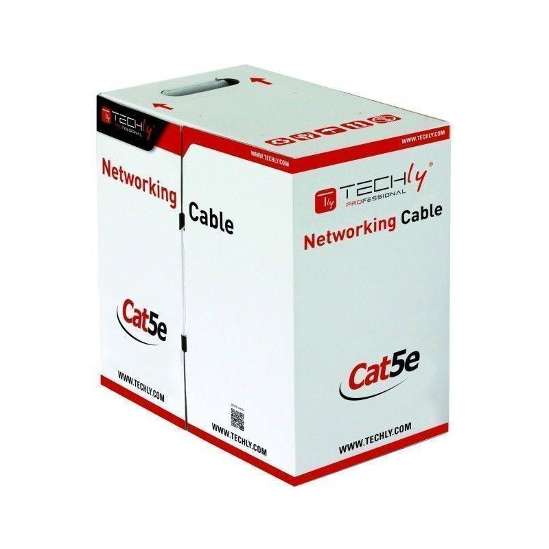 TechlyPro F / UTP Cat5e outdoor network bulk cable 4x2 solid CCA 305m box black