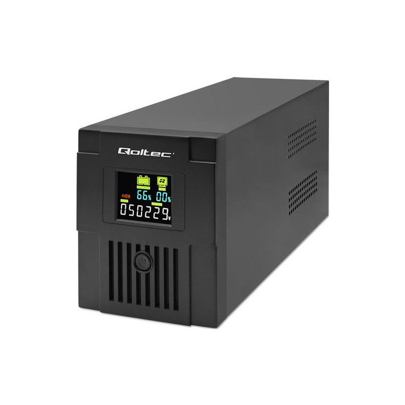 Qoltec 53770 uninterruptible power supply (UPS) Line-Interactive 1.5 kVA 900 W 2 AC outlet(s)