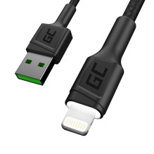 Green Cell Set of 3x Apple Lightning Fast Charging Cable with White LED Backlight 2m