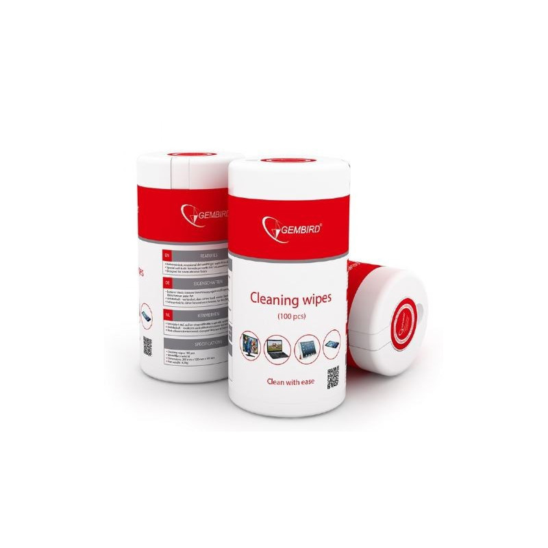 Gembird CK-WW100-01 Cleaning wipes 100 pcs LCD and TFT Screens