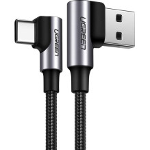 UGREEN Angled USB-A to USB-C Cable 3A 2m Black