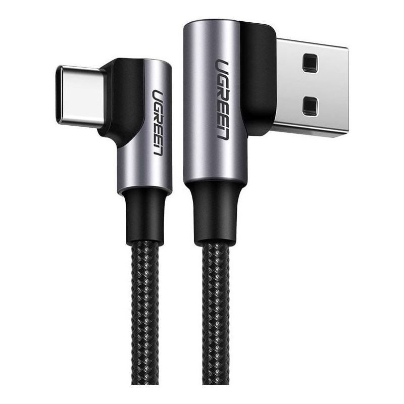 UGREEN Angled USB-A to USB-C Cable 3A 2m Black