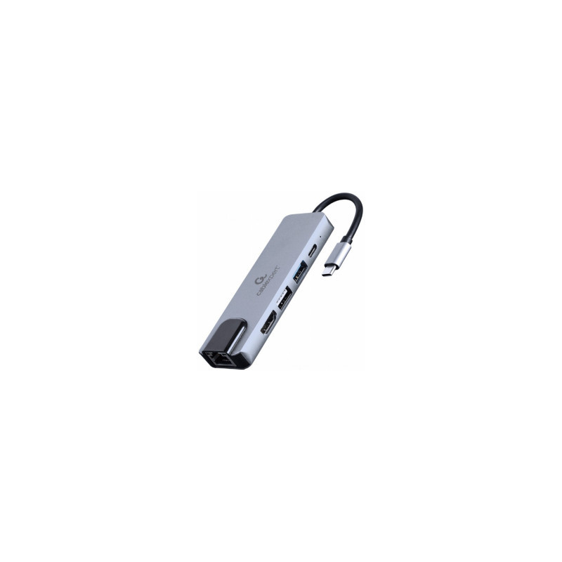 Adapter USB-C 5in1 PD HDMI USB 3.1 USB 2.0 LAN