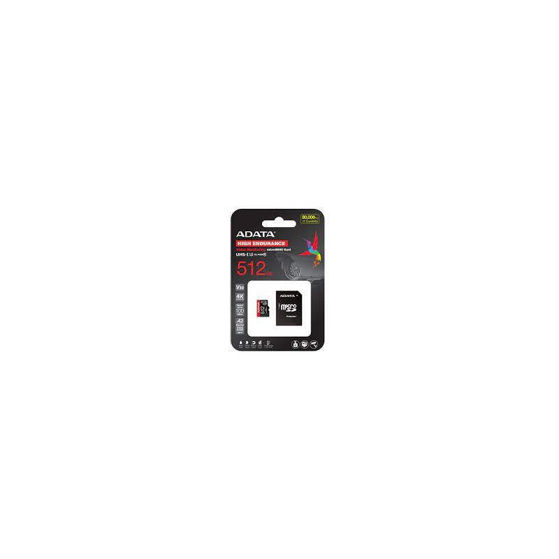 ADATA High Endurance MicroSDXC 512 GB Class 10 UHS-I / U3 A2 V30 (AUSDX512GUI3V30SHA2-RA1)