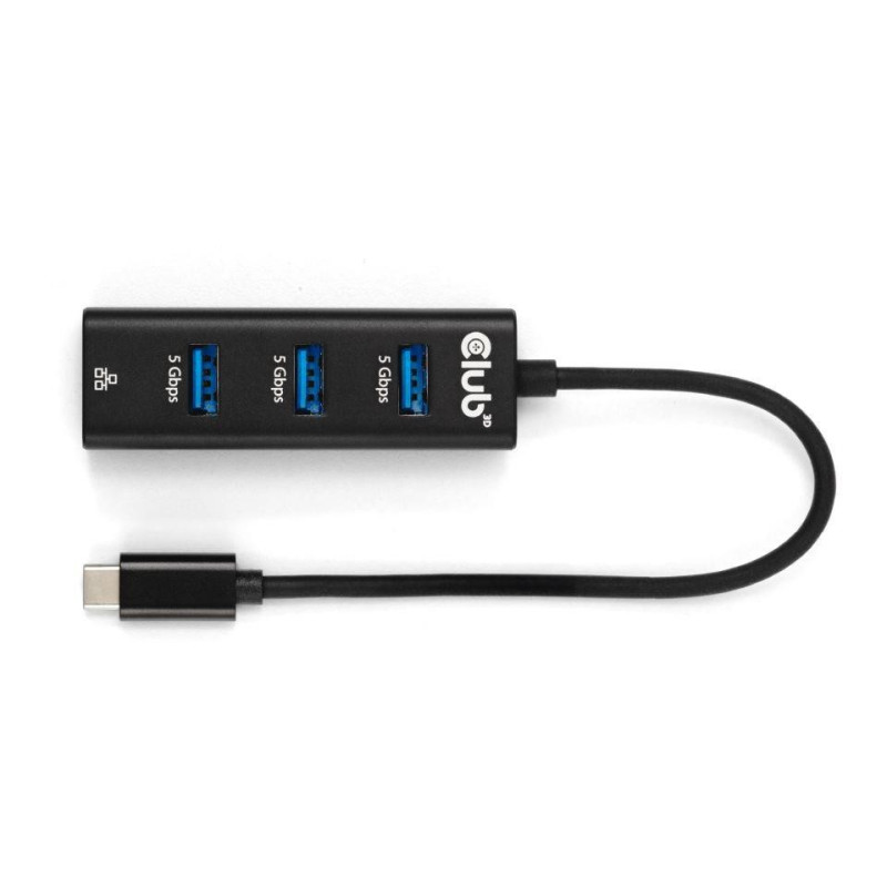 Club3D USB-Hub USB Typ-C 3.2 3x USB Typ A 1Gbps retail
