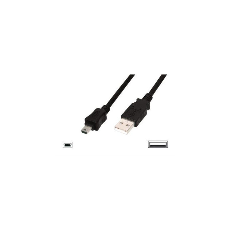 Assmann Connection cable USB A / miniUSB B M / M 1.8 m black basic