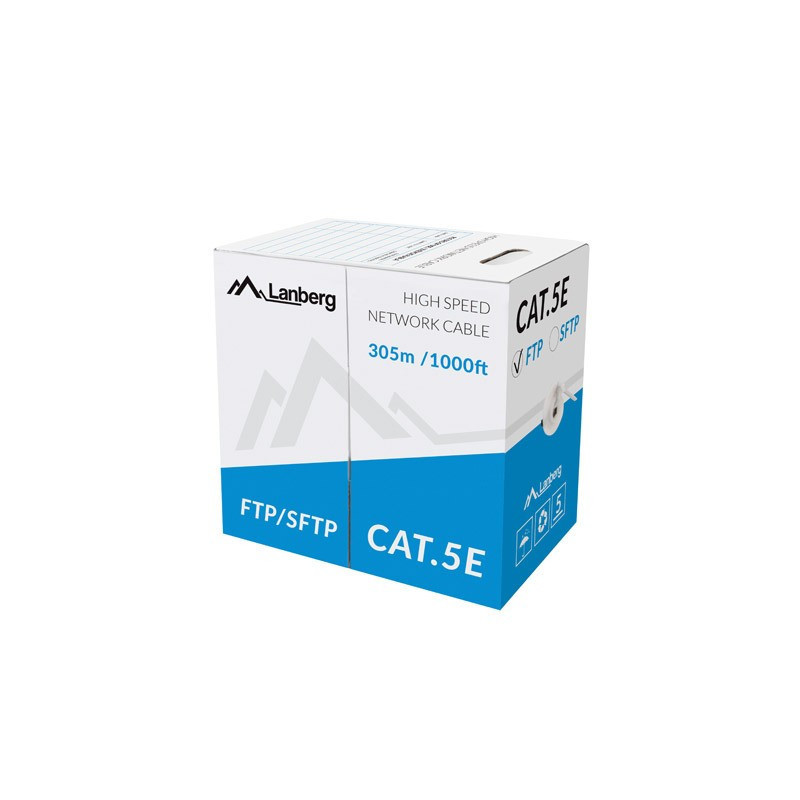LANBERG CABLE FTP CAT.5E 305M CU WIRE GREY