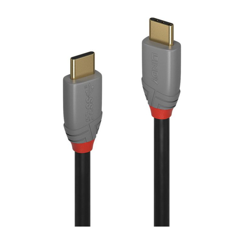 Lindy 1m USB 3.2 Type C to C Cable 20Gbps 5A PD Anthra Line 4002888369015